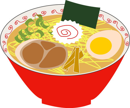 Simple and delicious miso ramenのイラスト素材