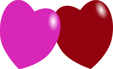 red and pink glowing heartのイラスト素材