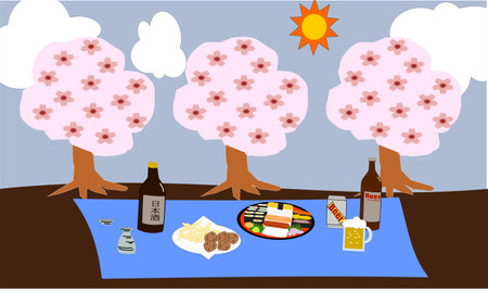 Hanami No peopleのイラスト素材