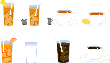 Cold and hot drink setのイラスト素材