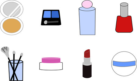 A set of 8 cosmeticsのイラスト素材