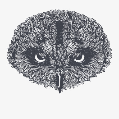 Abstract Owl. Vector Illustrationのイラスト素材