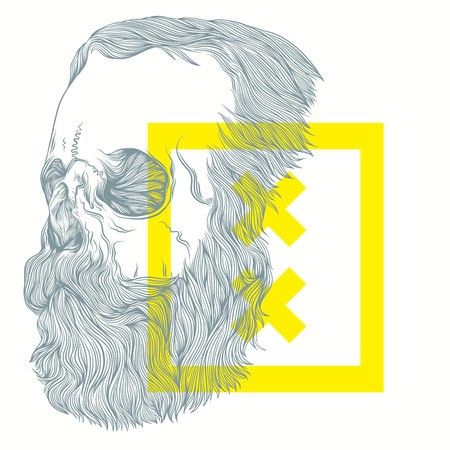 illustration of bearded skullのイラスト素材