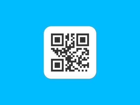 QR code icon. Vector illustrationのイラスト素材