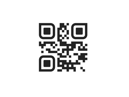 QR code icon. Vector QR code isolated on whiteのイラスト素材