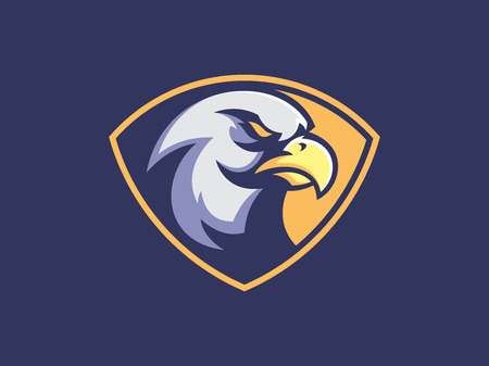 Eagle mascot design for logo. Sports branding. Eagle head badge. Sport logo vector templateのイラスト素材