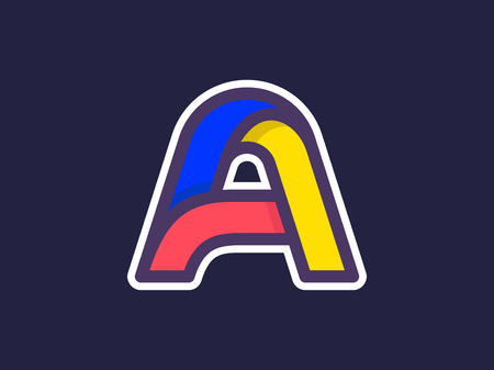 Letter A logo icon design. Colorful logotype A. Alphabet letter logo vector templateのイラスト素材
