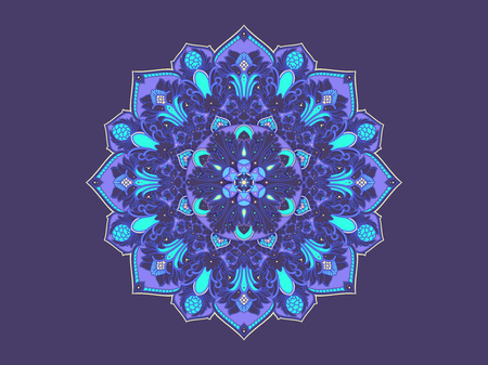 Round Oriental pattern. Flower Ornamental Mandala. Vecor Mandalaのイラスト素材
