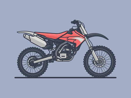 Motocross Bike. Sport Bike Flat Vector Illustrationのイラスト素材