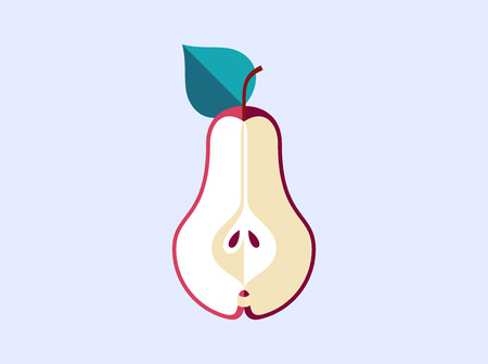 Pear slice isolated vector illustrationのイラスト素材