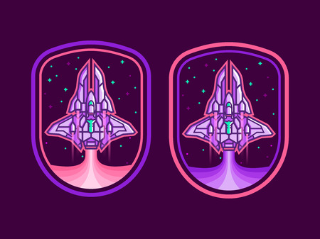 Spaceship emblem vectorのイラスト素材