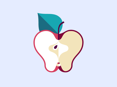 Red apple fruit. Isolated red apple vector illustrationのイラスト素材