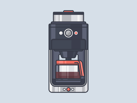 Coffee maker. Coffee machine vector illustrationのイラスト素材