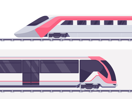 Passenger express train. Subway train. Vector illustrationのイラスト素材