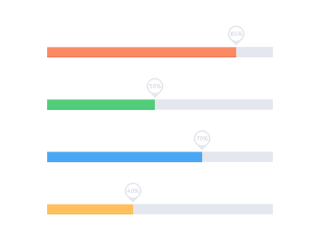Flat progress upload indicator bar. Vector process indicatorのイラスト素材