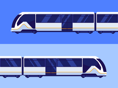 Passenger express train. Subway train. Vector illustrationのイラスト素材