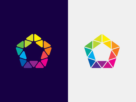 Pentagon logo template. Abstract geometric pentagon logotype. Vectorのイラスト素材