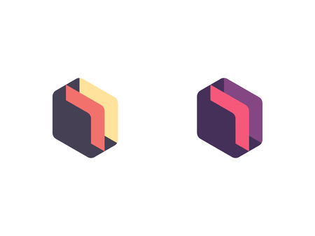 Hexagon logo. Abstract geometric logotype. Vectorのイラスト素材