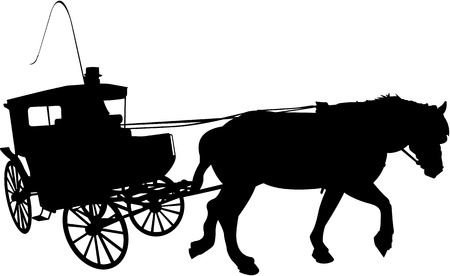 vector image of carriage with coachmanのイラスト素材