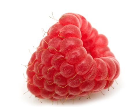 fresh raspberry on white background