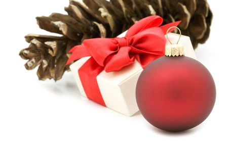 christmas decoration on white backgroundの写真素材