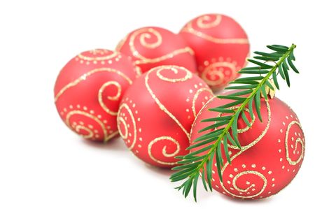 christmas decoration on white backgroundの写真素材