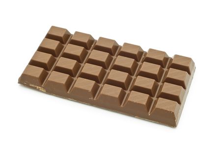 milk chocolate on white backgroundの写真素材