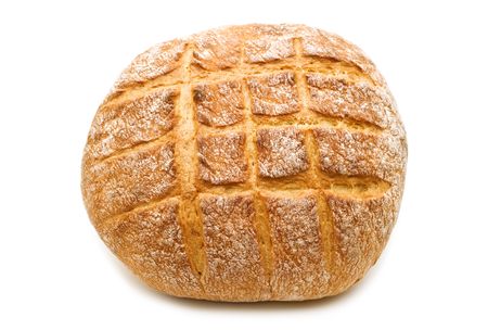 fresh bread on white background の写真素材