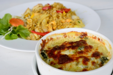 Spinach and cheese is a vegetable の写真素材