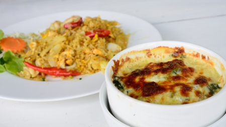 Spinach and cheese is a vegetable の写真素材