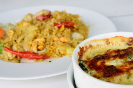 Spinach and cheese is a vegetable の写真素材