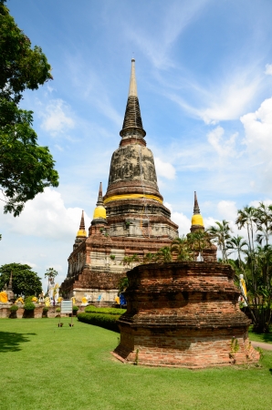 Wat Yai Chai Mongkol Ayutthaya  Thailandの写真素材
