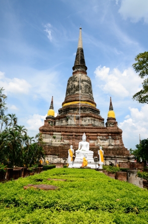 Wat Yai Chai Mongkol Ayutthaya  Thailandの写真素材