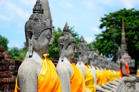 Wat Yai Chai Mongkol Ayutthaya  Thailandの写真素材