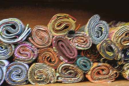 handmade fabrics from the Batak people of Lake Tobaの写真素材