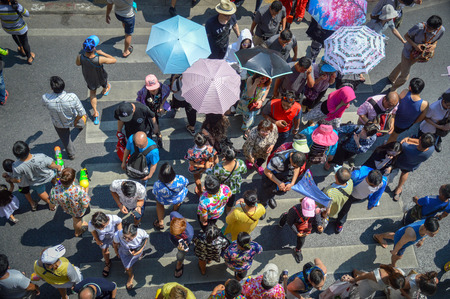 Everyday life in Bangkok on a zebra treeのeditorial素材