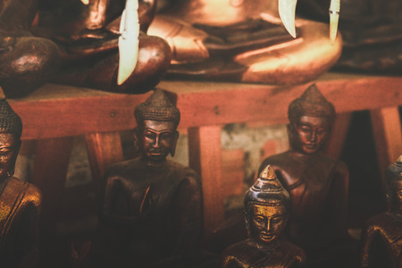 Vvarious Buddha statues are sold to touristsの写真素材