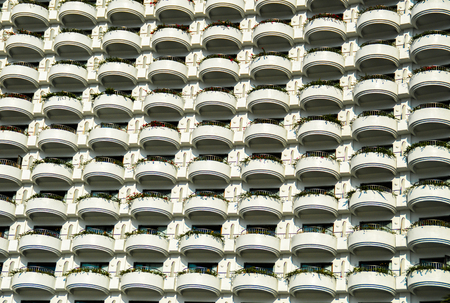 A residential complex of different families living side by side in the same hundred apartmentsの写真素材