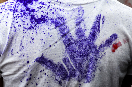 At the beginning of the Holi Festival the clothes look like this, later they will be covered with...