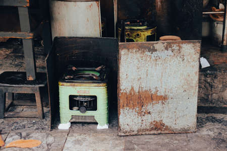 Old gas stove in the old town of Phuket, Thailand.の写真素材