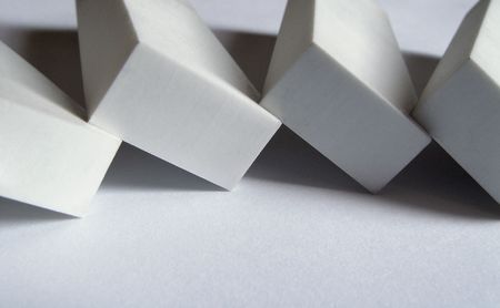 Block of white erasers