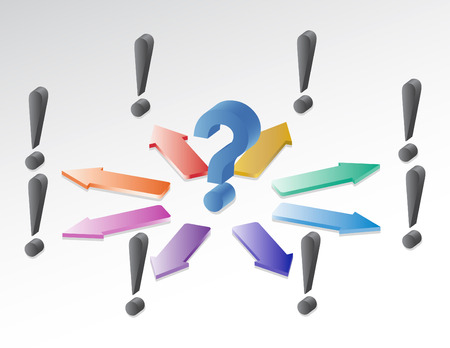 A question with several ideas to answer itのイラスト素材