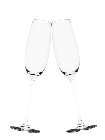 An illustration of a couple of empty flute glassの写真素材