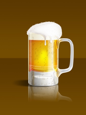 An illustration of a beer mug on brown backgroundの写真素材