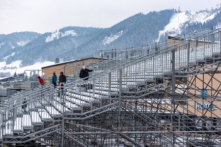 Construction works on Planai Stadium befor The Nightrace in Schladming, Menâ€™s World Cup Night...