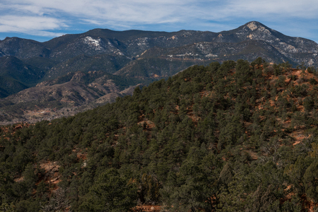 pikes peak in colorado springs - travel photography on a colorado vacation in the rocky mountains.の写真素材
