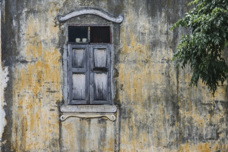 Window wooden on the wall vintage styleの写真素材