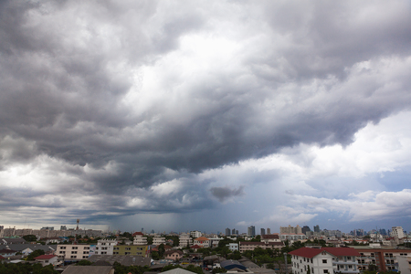 Sky Grey-cloud and heavy rain at Bangkok, Thailand.