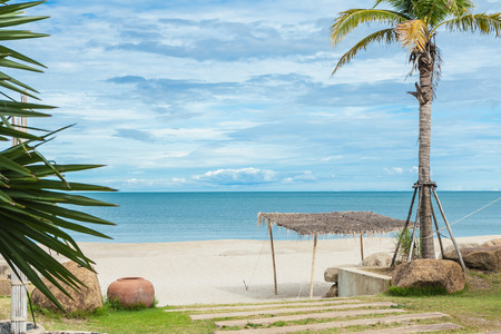 Beautiful tropical beach  gold sand pran buri, in Thailandの写真素材