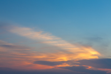 Aerial view of dramatic sunset and sunrise / Blue sky in Bangkok